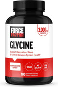 Force Factor Glycine to Promote Relaxation and Restful Sleep Support Cognitive Mood Balance, and Nerve Health, 100 Vegetable Capsules