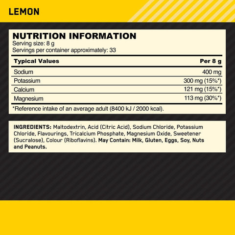 Optimum Nutrition Electrolyte Powder Sodium & Magnesium & Potassium Lemon 264g 33 servings
