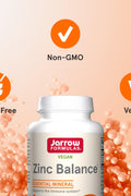 Jarrow Formulas Zinc Balance with Copper - Essential Minerals for Immune 15 mg 100 Veggie Caps