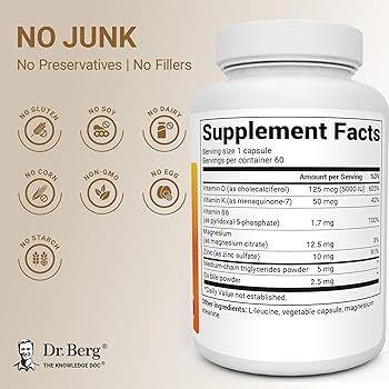 Dr. Berg Maximum Strength 2-in-1 Vitamin D3 K2 5000 IU 60 Caps