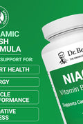 Dr. Berg Highly-Potent Niacin Flush Tolerance 500 mg Vitamin B3 for Heart Brain & Energy Support – 100 Caps
