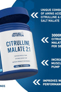 Applied Nutrition Citrulline Malate 2:1 3000mg Nitric Oxide Muscle Recovery 300 g
