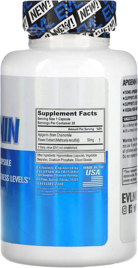 EVLution Nutrition Apigenin 50 mg 30 Veggie Caps