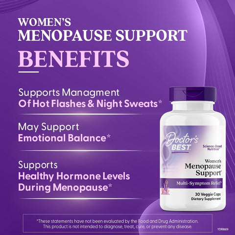 Doctor's Best Women's Menopause Support Multi-Symptom Relief 30 Veggie Caps