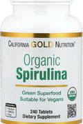 California Gold Nutrition Organic Spirulina Greens & Superfoods Antioxidant Support 240 Tablets