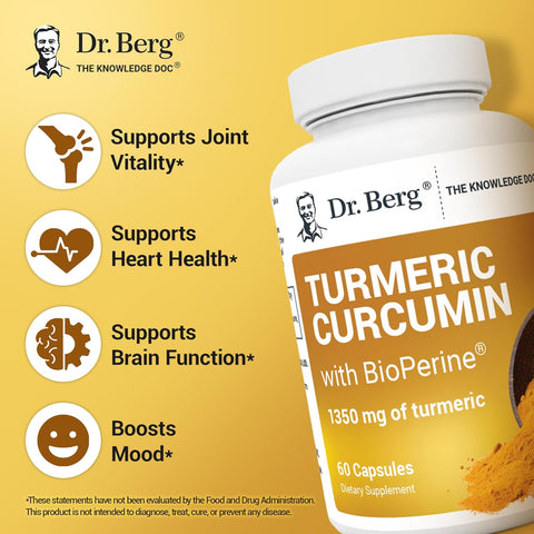 Dr. Berg Turmeric with Curcumin Black Pepper BioPerine 1350 mg 60 Caps