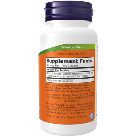 Now Foods, Bacopa Extract, 450 mg, 90 Veg Caps