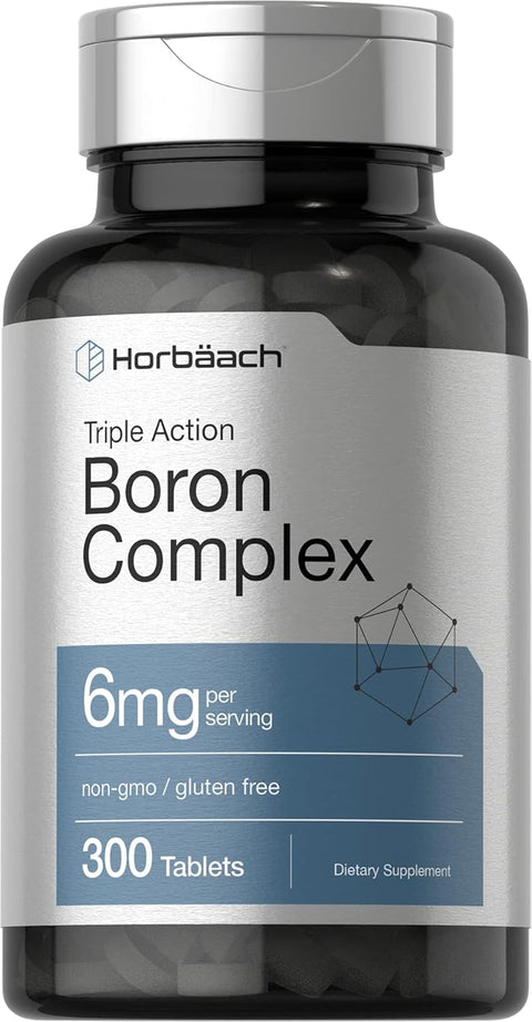 Horbaach Triple Boron Complex 6 mg 300 Tablet (Boron Citrate, Boron Glycinate, Boron Asparate)