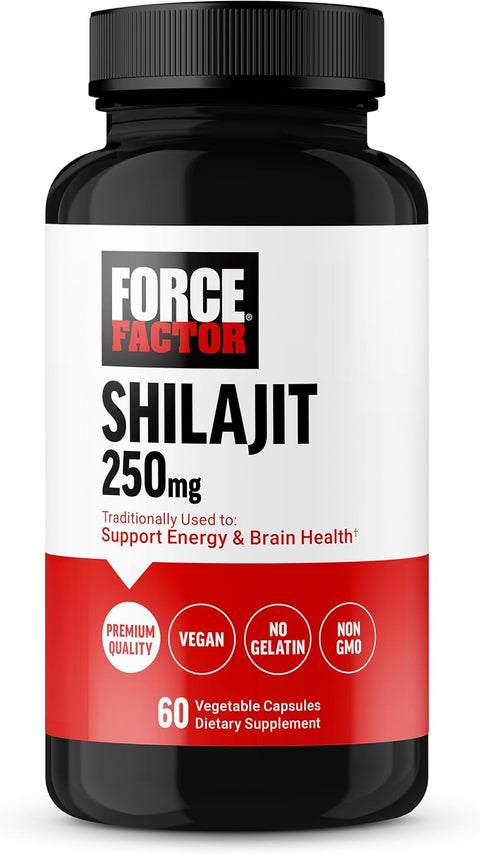 Force Factor Shilajit 250 mg Men and Women to Support Energy and Brain Health 60 Caps