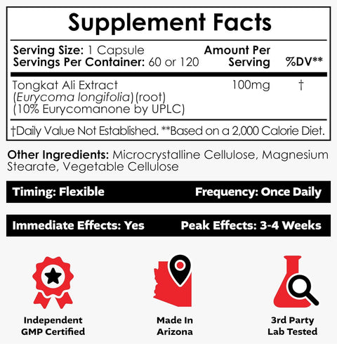 Nootropics Depot Tongkat Ali Extract longifolia 100mg 60 Caps