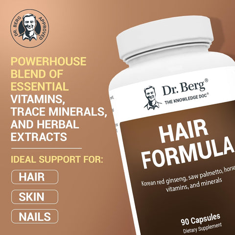 Dr. Berg All-in-One Vitamins for Hair Skin & Nails with Biotin Saw Palmetto DHT Blocker 90 Caps