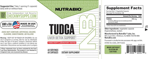 Nutrabio Tudca Liver Detox Support Bile salt 250 mg 60 Capsules