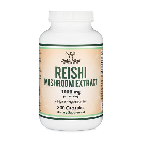 DOUBLE WOOD Reishi Mushroom Extract (Mantar özü takviyesi) 1000 Mg 300 Caps (Bağşıklılık desteği)