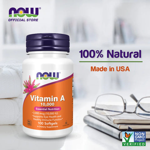Now Foods Vitamin A 10,000 IU 100 Softgels