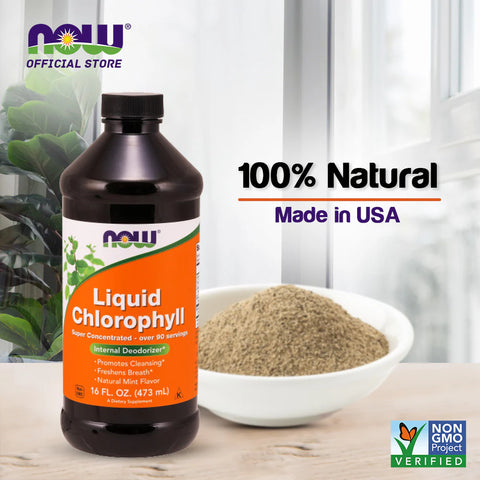 NOW Foods, Liquid Chlorophyll, Mint , 16 fl oz (473 ml) -Nefes temizleme + Koku giderici