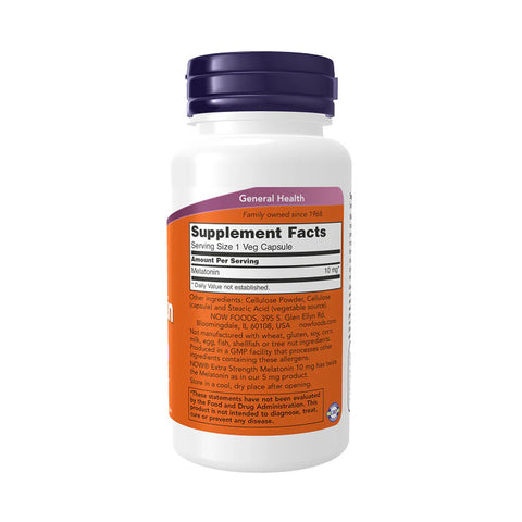 Now Foods, Extra Melatonin, 10 mg, 100 Veg Caps