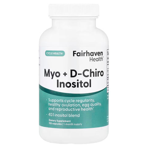 Fairhaven Health, Myo + D-Chiro Inositol Cycle Health 40:1 Inositol Blend 120 Capsules