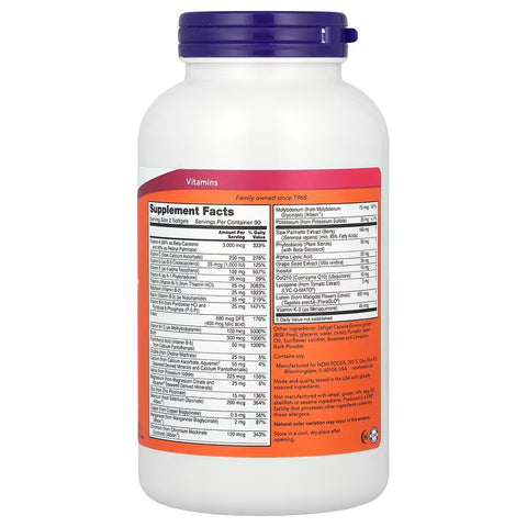NOW Foods ADAM Superior Vitamin Men's Multivitamin 180 Softgels