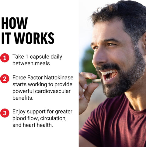 Force Factor Nattokinase Fermented Soybean Seed 2,000 Fu 90 Vegetable Capsules