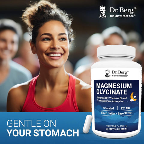Dr. Berg Maximum Strength 4-in-1 Chelated Magnesium Glycinate D3, B6 & Zinc 90 Caps