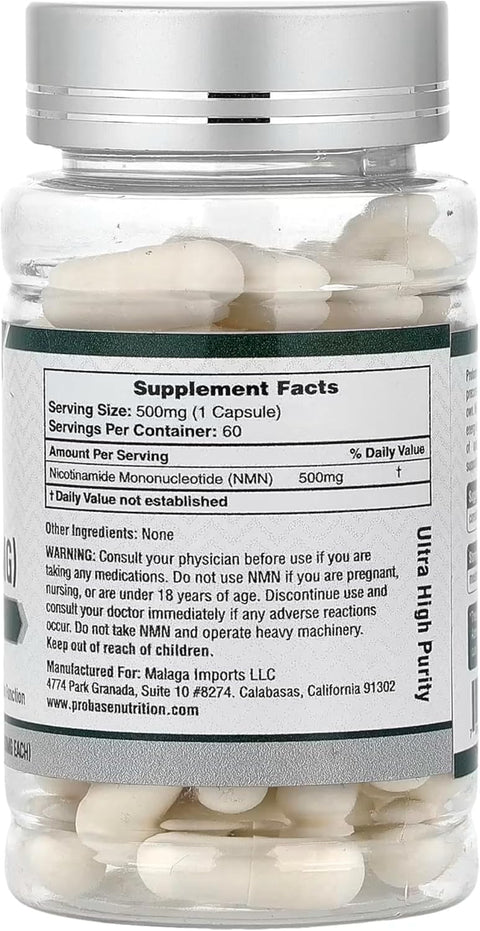Probase Nutrition Longevity Pure NMN to Boost NAD+ Nicotinamide Mononucleotide 60 Caps