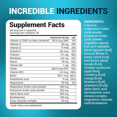 Dr. Berg Whole Food Multivitamin with Minerals Trace Mineral Benfotiamine Folate Alpha lipoic Acid 60 Caps
