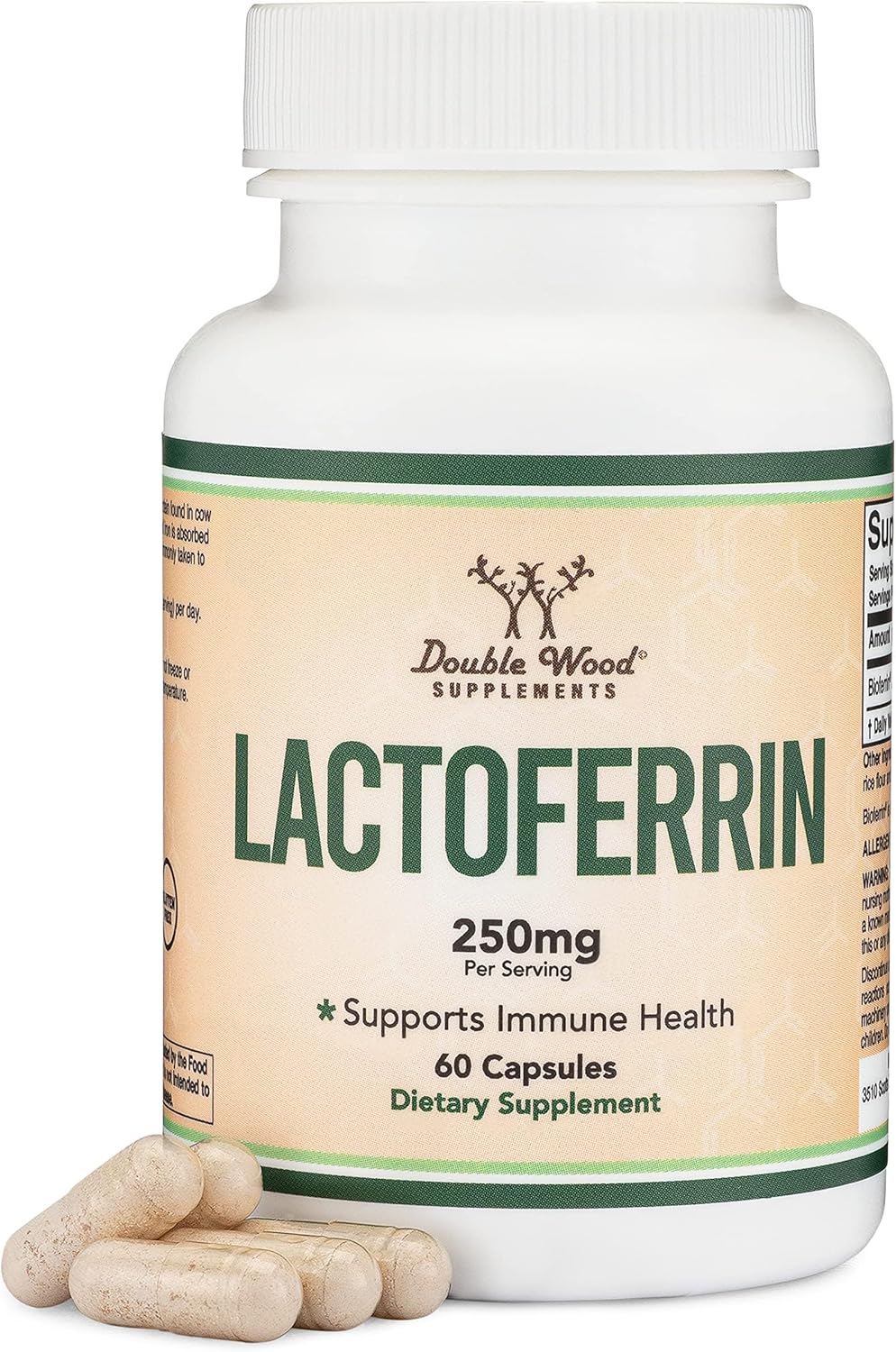DOUBLE WOOD Lactoferrin Bioferrin Immune Support 250mg 60 Caps ...