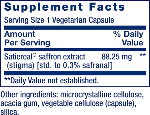 Life Extension Optimized Saffron Health Eating 60 vegetarian caps