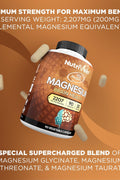 Nutrivein Magtein Magnesium L-Threonate Glycinate Taurate Brain Sleep Mood Recovery 2207 mg 90 Caps