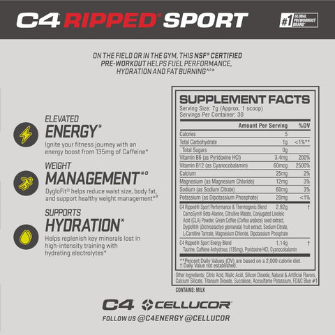 C4 Ripped Thermo Sport PreWorkout Powder 30 Servis