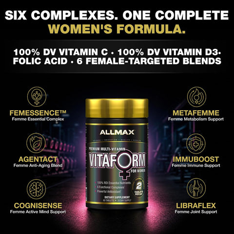 ALLMAX VITAFORM Premium MultiVitamin For Women Support 60 Tablet - Bayanlara Özel Takviye