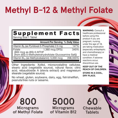 Jarrow Formulas Vegan Methyl Folate Enhanced 400 μg 60 Vegetarian Caps
