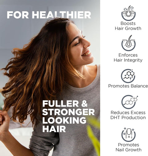 Nutrivein DHT Blocker with Biotin Hair Supplement Saw palmetto+Resveratrol 60 Caps