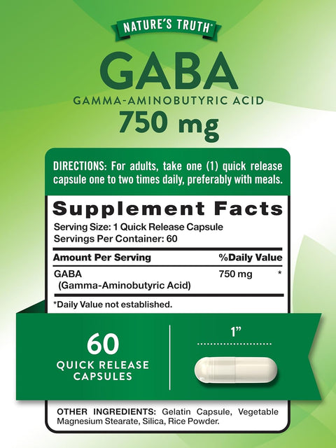 Nature's Truth Gaba 750 mg 60 caps