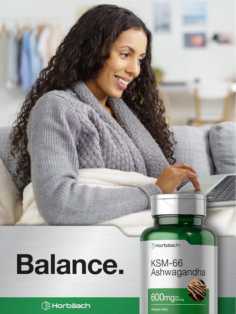 Horbaach KSM66 Ashwagandha 600mg | with L-Theanine 60 Tablet