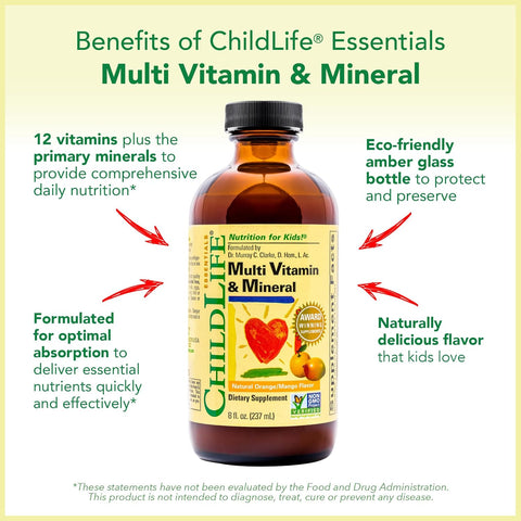 CHILDLIFE ESSENTIALS Kids Multivitamin Mineral Liquid Vitamin