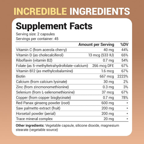 Dr. Berg All-in-One Vitamins for Hair Skin & Nails with Biotin Saw Palmetto DHT Blocker 90 Caps