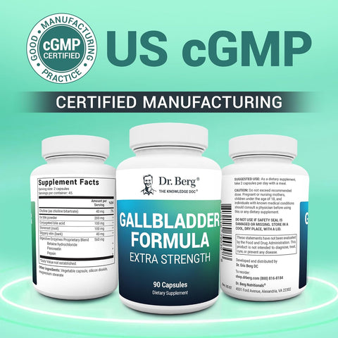 Dr. Berg Gallbladder Formula Extra Strength Ox Bile Digestive Enzymes Slippery Betaine 90 Caps