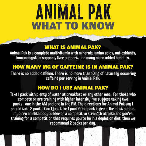 Universal Animal Pak - Convenient Multivitamin for Men & Women Daily All-in-One Vitamin & Supplement Pack