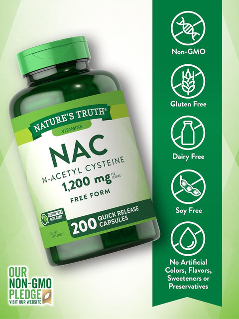 NATURES TRUTH N-Acetyl Cysteine 1200 mg NAC 200 Kapsül