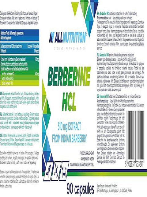 Allnutrition Berberine Hcl Plus Glucose Support 90 Caps