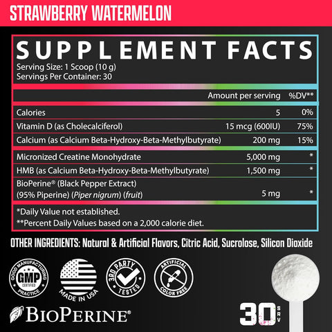 Nutrex Research Micronize Creatine+Hmb Monohidrat 30 Servis - Strawberry Watermelon