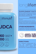 LongLifeNutri TUDCA - Tauroursodeoxycholic Acid Bile Salt 500mg per Serving & 60 Vegetarian Caps