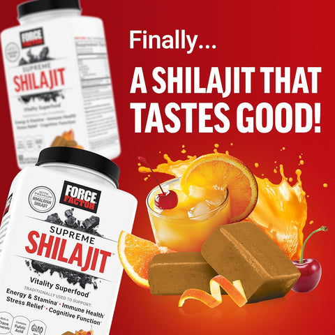Force Factor Supreme Shilajit, Premium Himalayan Shilajit Trace Mineral Immune Health 60 Chews
