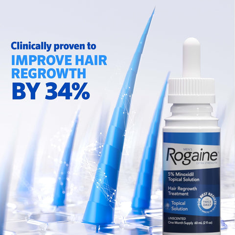 Rogaine Men's Extra Strength 5% Minoxidil Solution 3 Mo Supply, 3x 2 Fl Oz