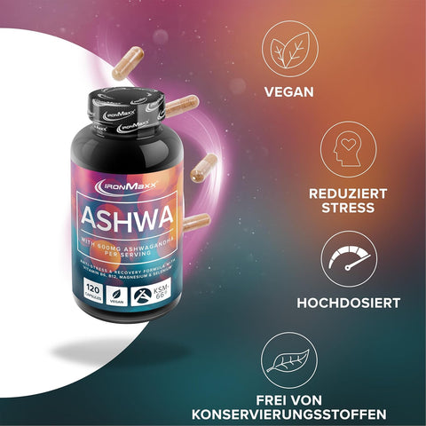 IronMaxx Ashwagandha - 120 Capsules | 600mg KSM-66®