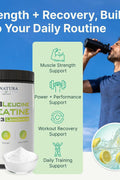 VINATURA Creatine Monohydrate HMB Powder with Leucine Losin Vitamin D3 - Muscle Defense - Vegan Lemonade Flavor 30 Serving
