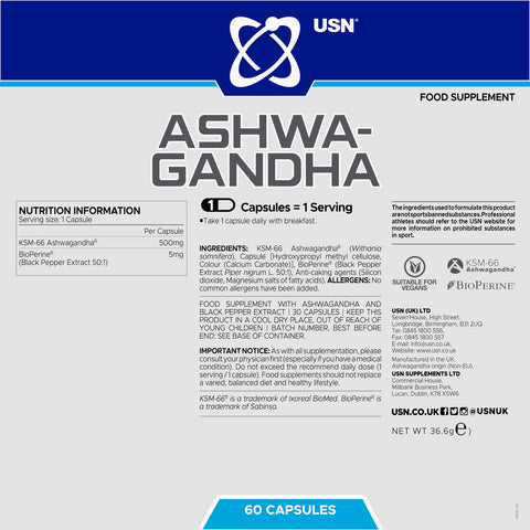 Usn Ashwagandha Ksm66 500 MG 60 Caps