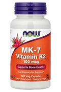 NOW Foods MK-7 Vitamin K-2 MenaQ7 100 mcg 120 Veg Capsules