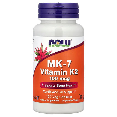 NOW Foods MK-7 Vitamin K-2 MenaQ7 100 mcg 120 Veg Capsules